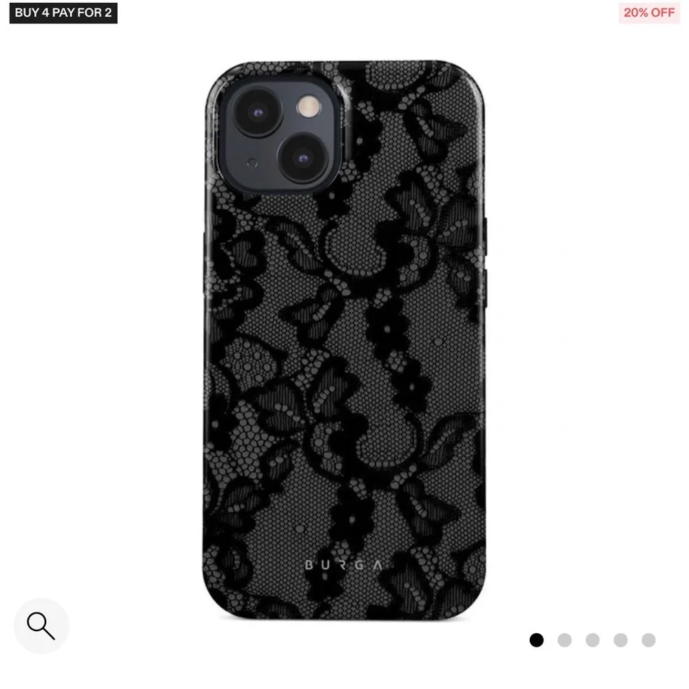 Burga iPhone 15 Pro Case - Black Lace - excellent condition - barely used